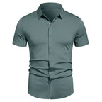 Men's Stretch Shirt Wrinkle Free Dress Shirts Regular Fit Short Sleeve Stretch Business Casual Button Down Shirts