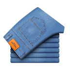 Man Pants Office Business Jeans Men Classic Blue Black Cotton Stretch Straight Denim Pants Male Brand Trousers