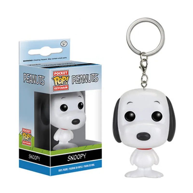 New Arrival FUNKO POP Pocket Keychains Peanuts Snoopy with hat new snoopy Keychain with box Action Figure Toys for Ornaments