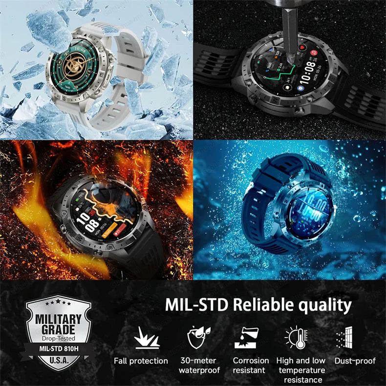 GPS Smart Watch for Men 2G ROM GPS Offline Maps Waterproof Swim Hiking Fitness Tracker Sleep SpO2 Rugged Durable Smartwatch GPS