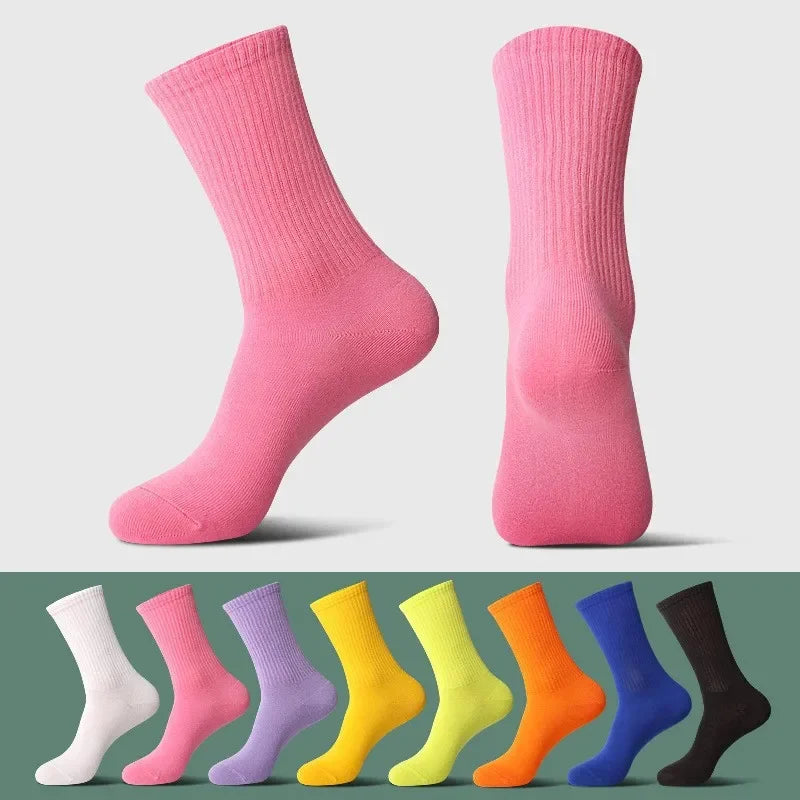 33 Colors Summer Cotton Soft Socks Happy Colorful Women's Mid-tube Stocking Fashion Trend Red Green Ankle Sox Autumn Hosiery Secondary image