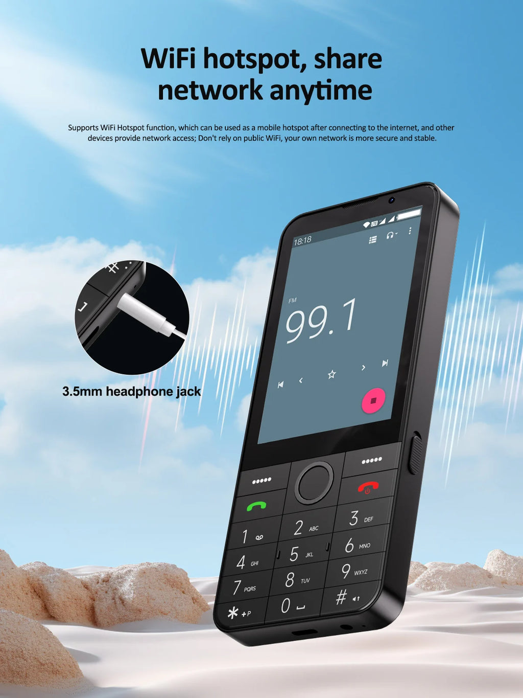 UNIWA F26 PRO 4G Touchscreen Smartphones Keypad Phone 3.5” Dual SIM Android 11 2GB+16GB 2850mAh Cellphone Whatsapp Google Store