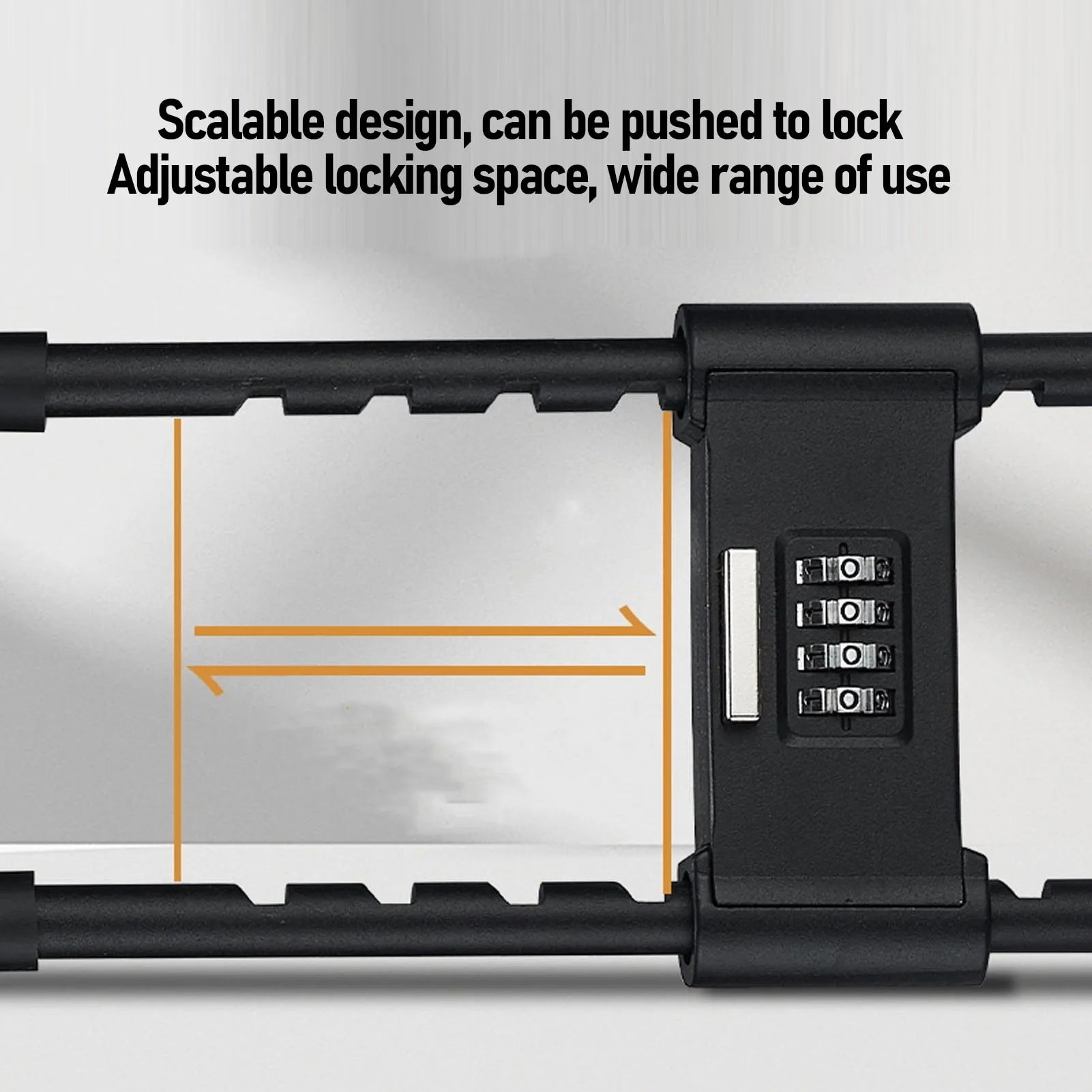 Bike U Lock 4 Digit Combination Padlock Heavy Duty Anti Theft U Lock with Adjustable Shackle for Glass Door Gate Shed Fence