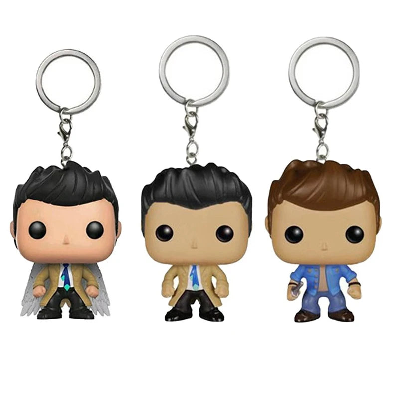 FUNKO POP Supernatural  New Character Castiel with Wing Sam KEYCHAIN Toy Vinyl Figure Collection Pocket  Key Chain Toys