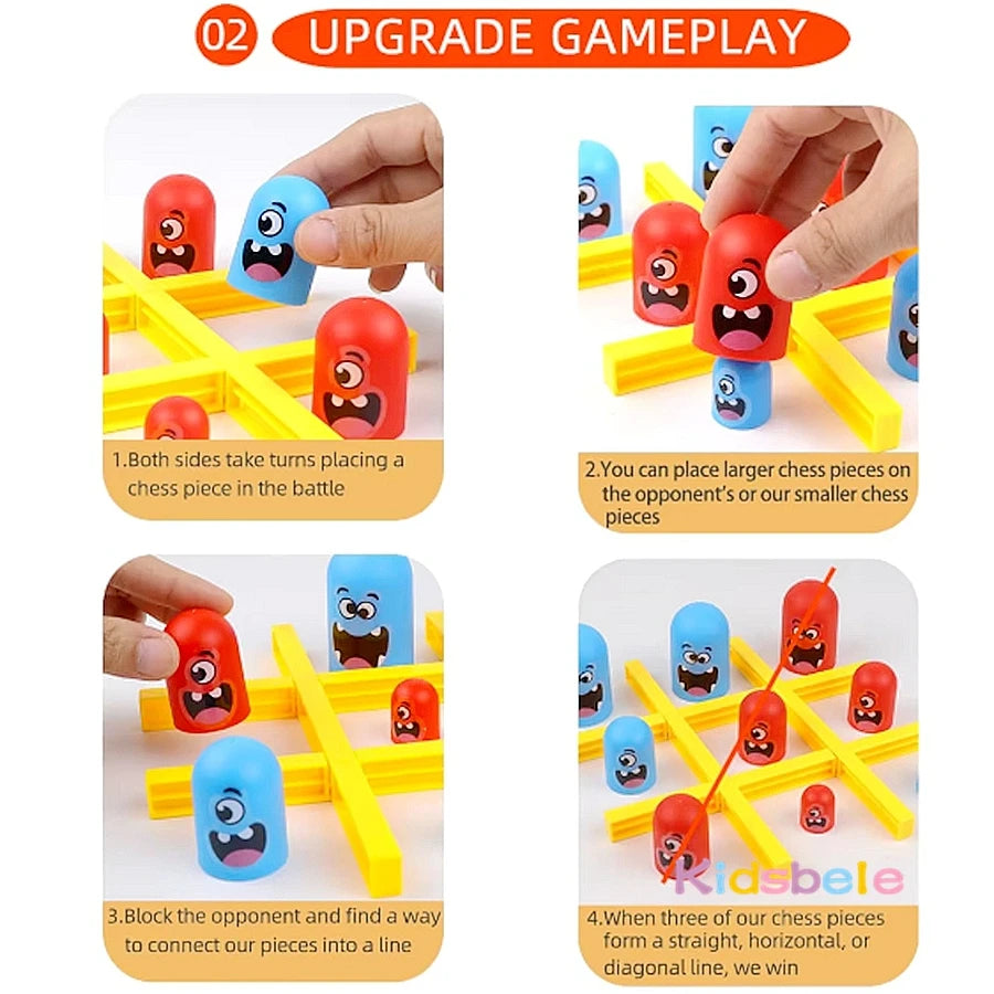 Table Board Toy Tic Tac Toe Big Eat Small Logical Thinking Training Game Parent-Child Interactive Family Game Kid Christmas Gift