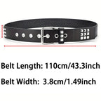 Fashion New Square Bead Rivet Belt Metal Pyramid Belt Men and Women Punk Hardware Jeans Belt Y2K Belt Designer Belt Women's Belt