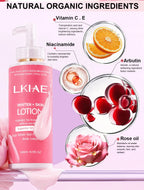 AILKE Superior Whitening Body Lotion, Moisturizing, Smooth Skin, Reduce Dark Spots, With Rose Essential Oil, Niacinamide, 500ml