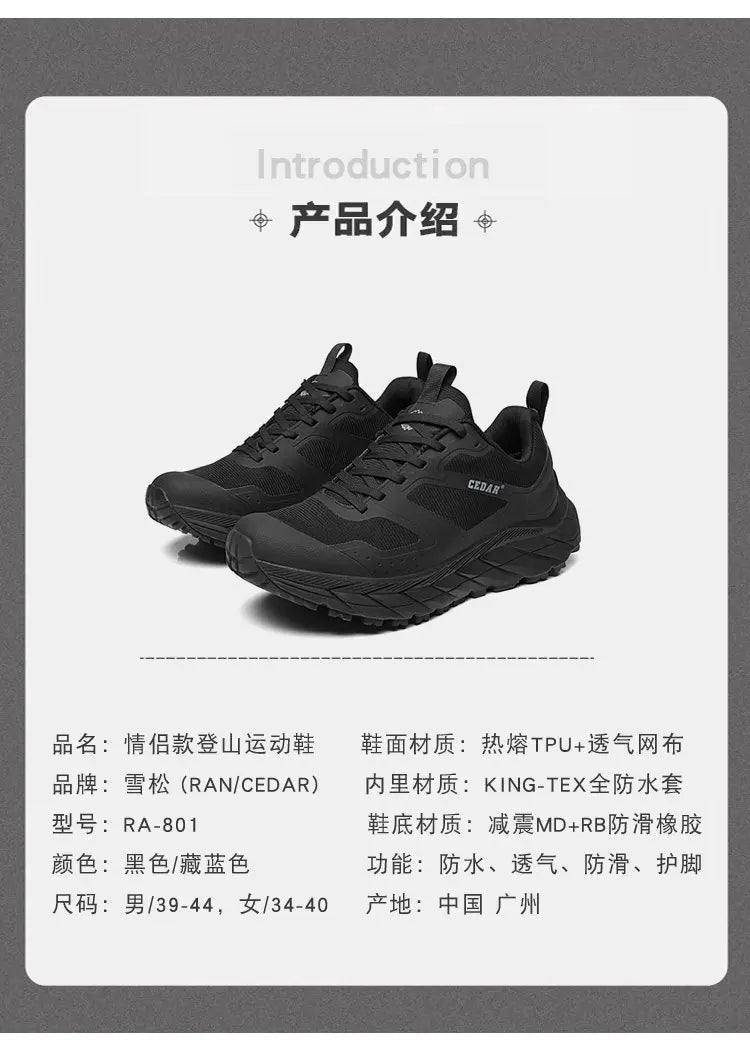 RAN Hiking Shoes Men waterproof Anti slip trekking Climbing Mountaineering Women Lightweight Outdoor sneakers ankle travel Shoes