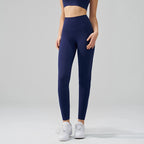 SOISOU Nylon Yoga Pants Gym Leggings Women Girl Fitness Soft Tights High Waist Elastic Breathable No T Line Sports Pants