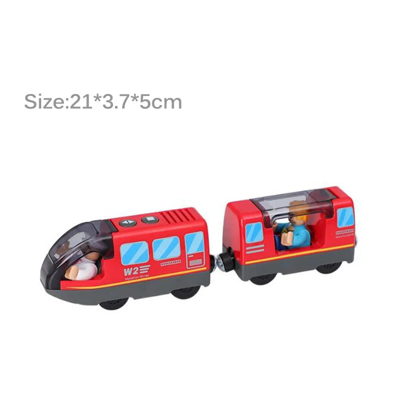 Kids Electric Train Set Locomotive Magnetic Train Car Diecast Slot Toy Fit for Wooden Train Railway Track Toys for Children Gift