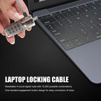 Laptop Locking Cable Steel Wire 1.8m Zinc Alloy Resettable Password Anti Theft Security Cable Lock for Laptop Monitor Tablet