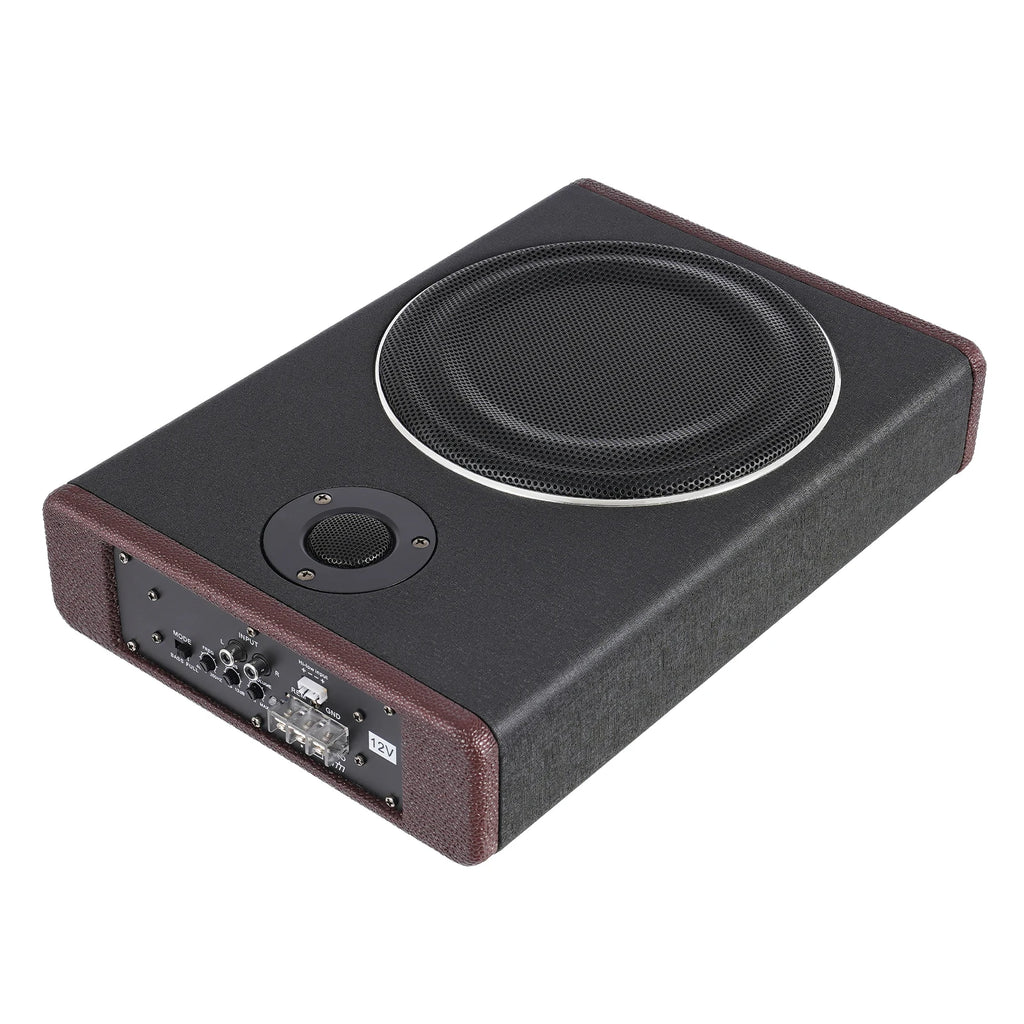 8 Inch Ultra Slim Car Subwoofer Under Seat 12V 600W Car Active Subwoofer Compact Car Bass Audio Car Stereo Amplifier Speaker