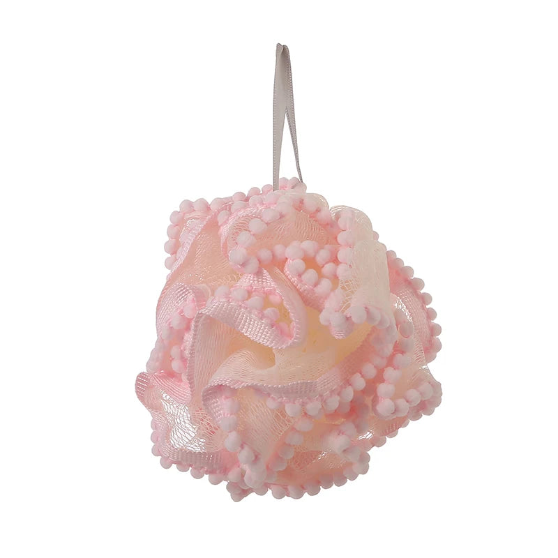 Soft Mesh Bath Sponge Balls Skin Cleaning Brush Shower Puff Body Cleaner Exfoliating Scrubbers Bath Flower Bathing Accessories