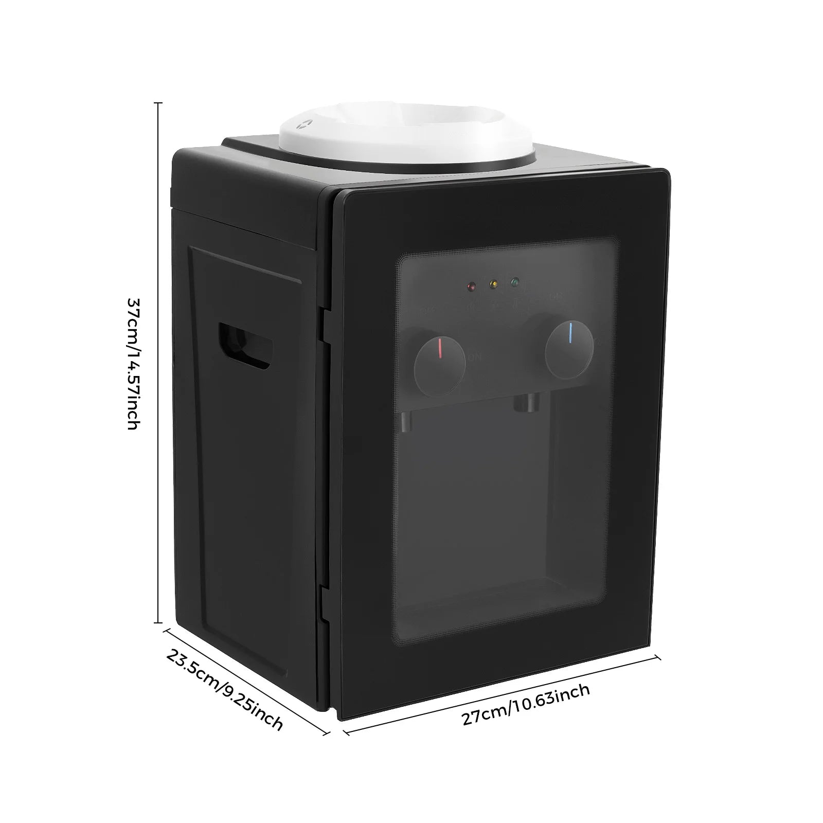 Compact Electric Water Cooler Fast Heating Hot Cold Desktop Dispenser with Removable Basin for Home Office Bedroom Use