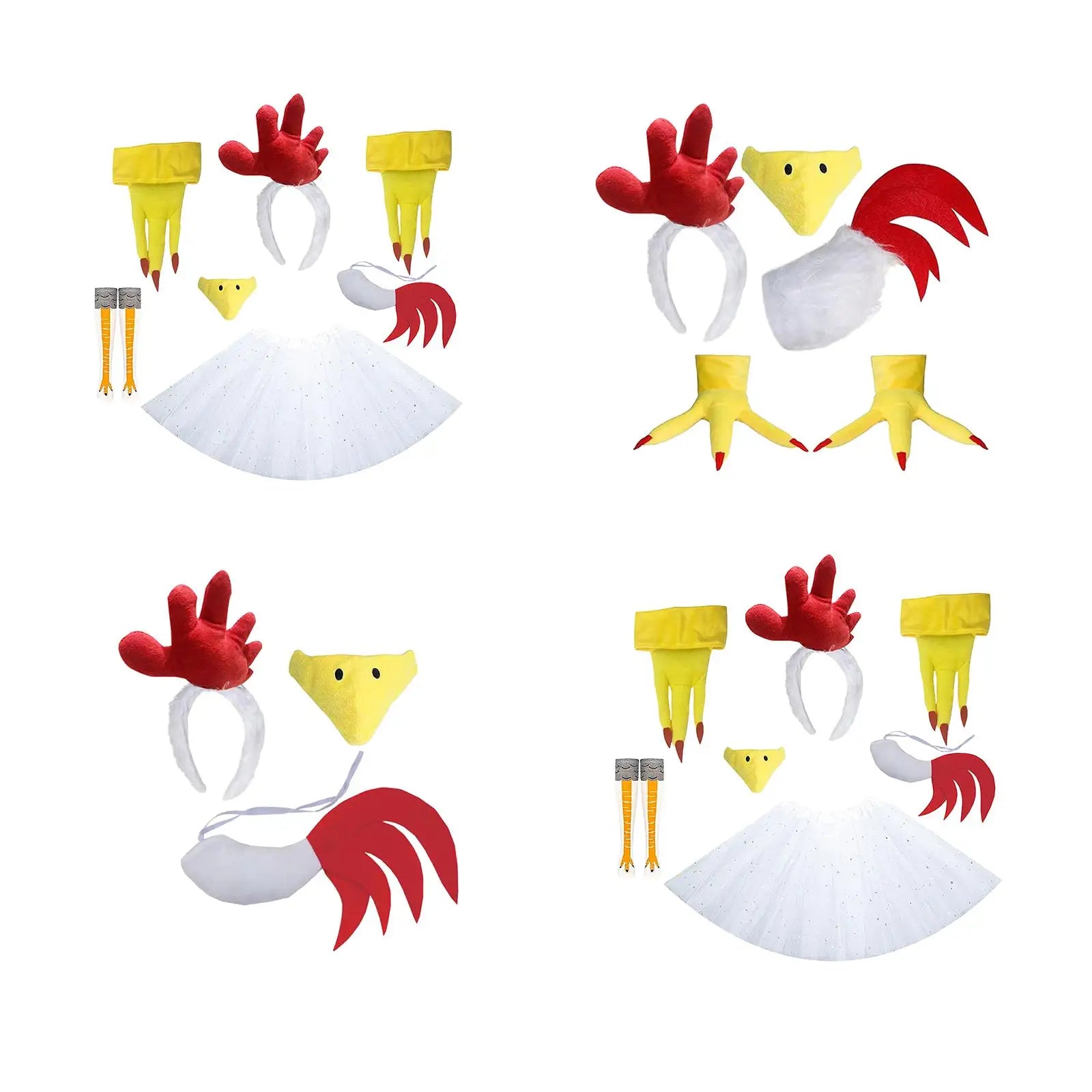 Chicken Costume Kit Eye Catching Novelty Dress up Photo Booth Props Cosplay for Thanksgiving Party Events Performances Pretend Main image