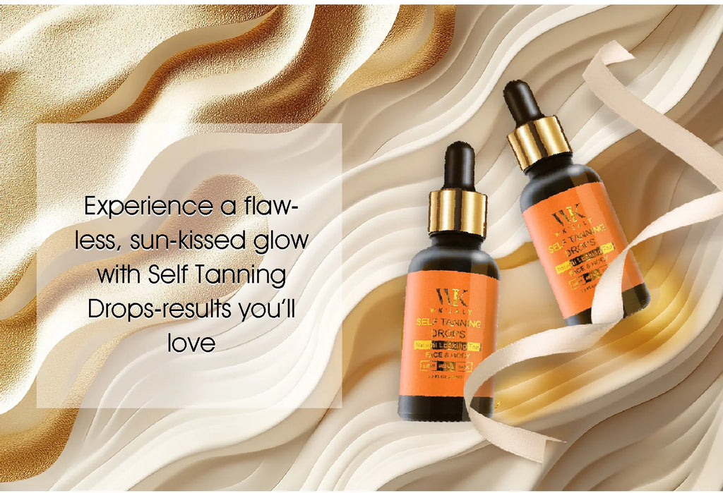 WK JALY Medium Self Tan Drops, Natural Glow Sun Bronzing Drops, Sunless Tanning for Face, Body, Add to Skin Care for Custom Tan
