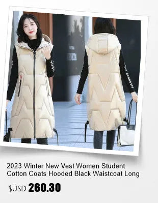 2026 New Winter Sleeveless Tank Top Women Down Jacket Puffer Parkas Hooded Padded Vests Loose Fit Female Fashion Casual Outwear