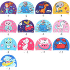 Kids Swim Cap Cartoon Pattern High Elastic Ear Protection Breathable for Pool Swimming Boys Girls Comfort Fit
