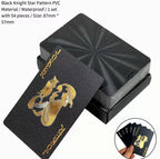 Brand New 54-piece Black and Gold Plastic Playing Card Foil Poker Set Magic Tool Party Tabletop Game