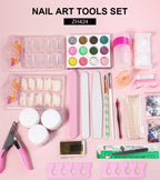 Nail Acrylic Powder and Liquid Monomer Nails Art Decoration For Manicure Set Kit Crystal Nail Glitter 3D Nail Tips Carving Tools