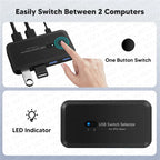 MZX USB 3.0 Switch KVM Switcher Selector KM Hub Docking Station Dock 2 Computer Laptop PC Accessories Share Keyboard for Macbook