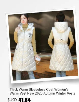 2026 New Winter Sleeveless Tank Top Women Down Jacket Puffer Parkas Hooded Padded Vests Loose Fit Female Fashion Casual Outwear