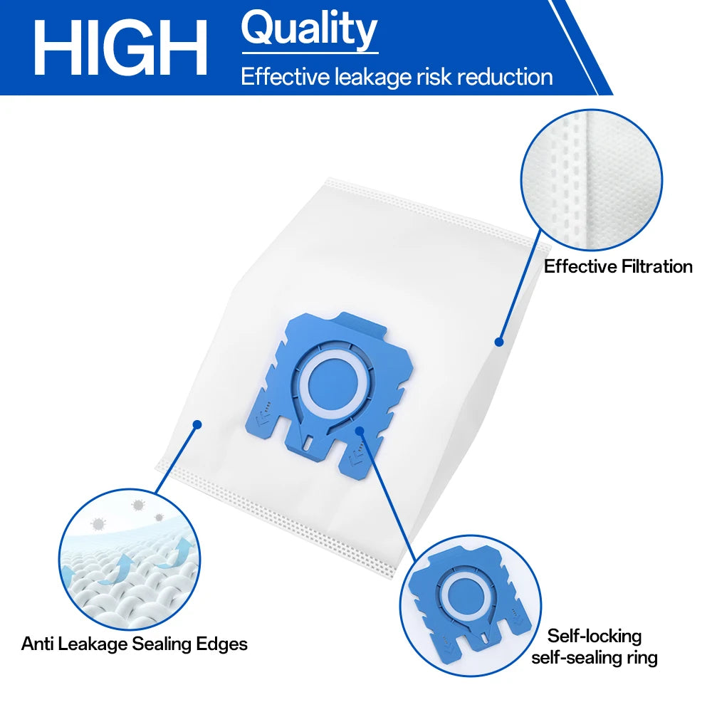 3D Airclean Bags Replacement for Miele GN Vacuum Cleaner Bags Classic C1 Complete C1 C2 C3 S227 S240 S270 S400 S2 S5 S8 Series