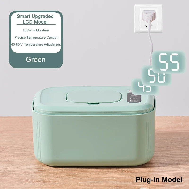 USB Baby Wet Wipe Warmer Electric Tissue Heater Cotton Towel Dispenser Digital Adjustable Temperature Thermostat Napkin Case EU