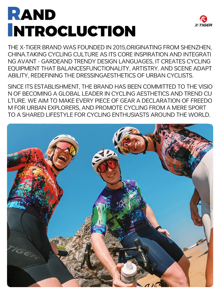 X-TIGER GALE SERIES Men's Cycling Jersey Short Sleeve Slim Fit Rock Punk Style Breathable Maillot for Mountain Road Bike