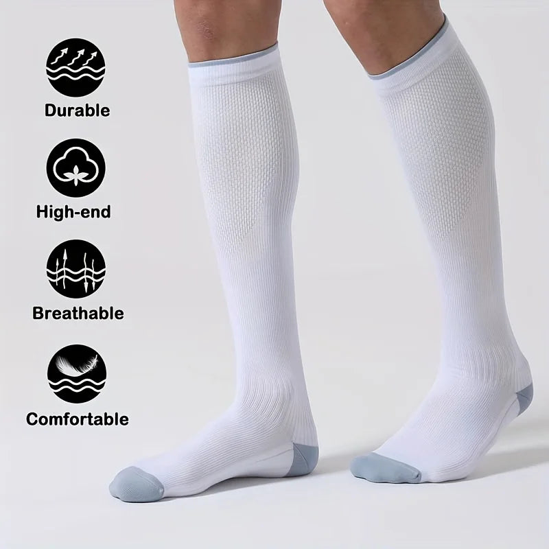 1/4 Pair Compression Socks Men Women 20-30mmhg - Circulation Support Socks Suitable Care Travel - Soft Breathable Sports Socks