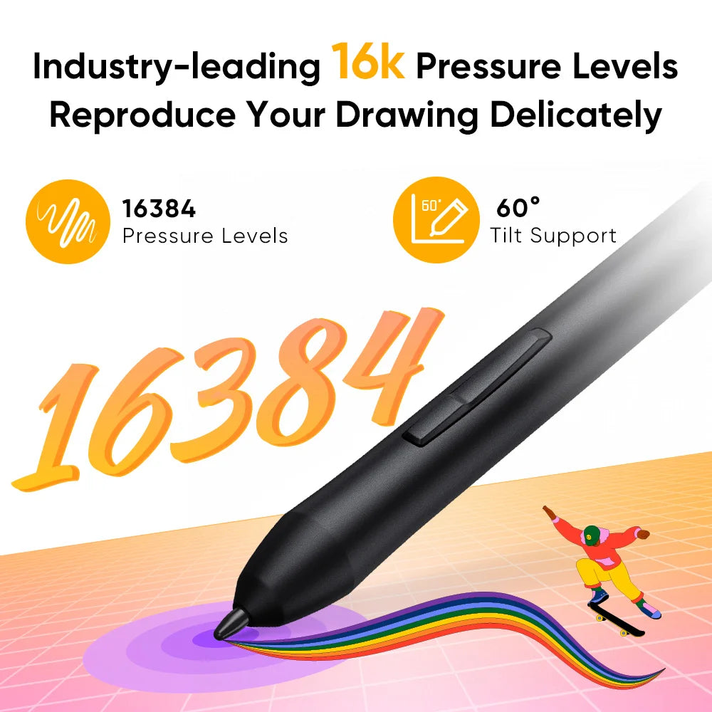 XPPen Deco 640 Graphics Pen Tablet 16384 Pressure Level 60°  Tilt Support 8 shortcut keys for PC Android Game osu