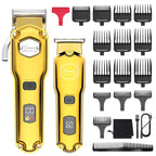 HATTEKER Professional Hair Clipper for Men Cordless Metal Barber Clipper and Trimmer Set Clipper for Hair Cutting Kit