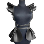 Leather Skirt Women's Belts Fashion Body Harness Belt Skirt With Ruffle Hem Gothic Style Waist &Shoulder Belt Clothing Accessory