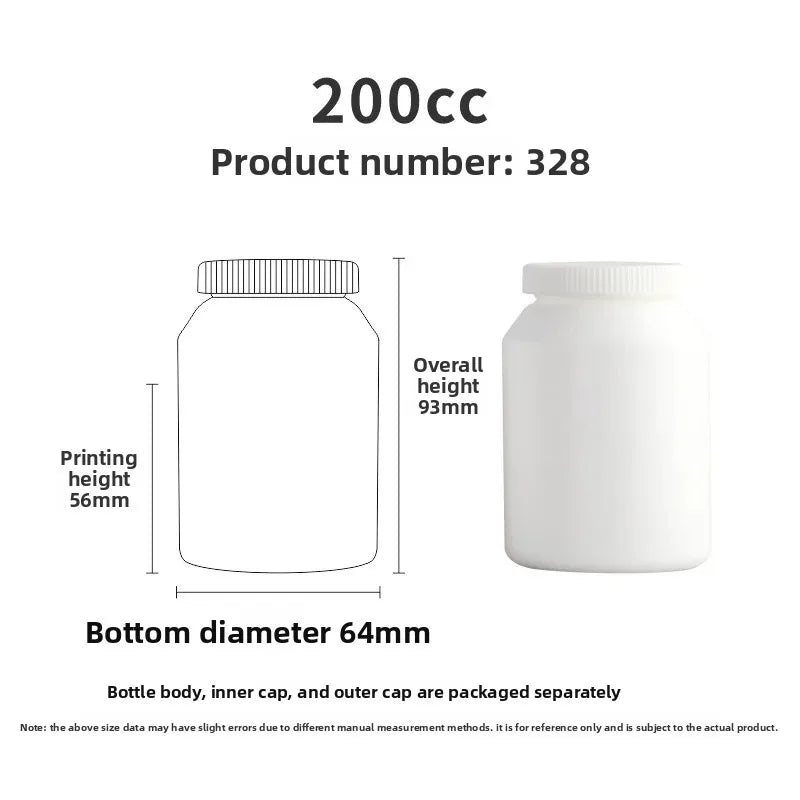 New HDPE 200ml 90 Capsules DHA Vitamin Tablets Deep Sea Fish Oil Capsules Food Grade Health Supplement Bottle