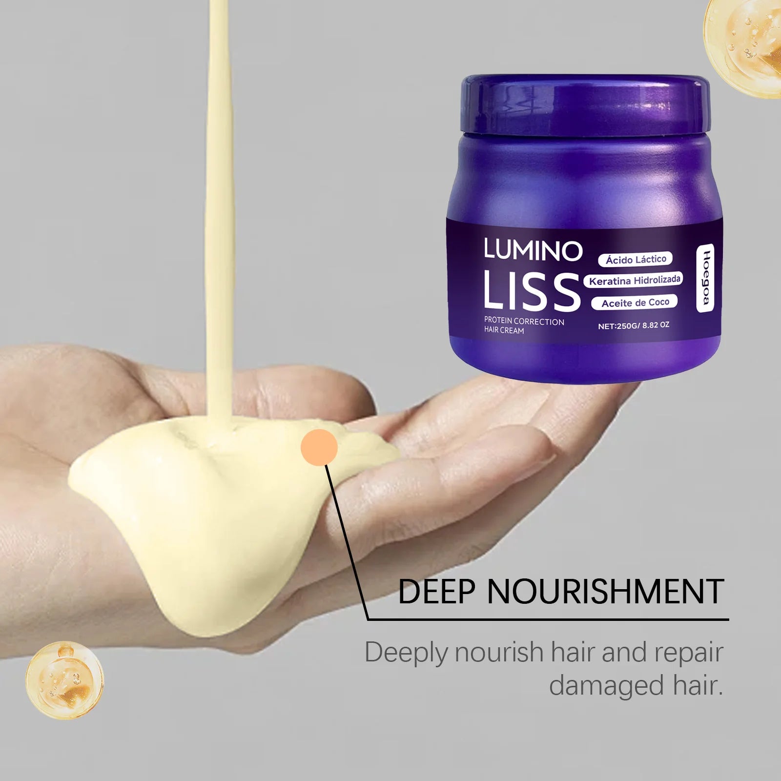 250g Keratin Straightening Hair Mask Restore Hair Soften Gloss Straightener Deep Repair Conditioner For Dry Damaged Frizzy Hair