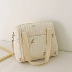 Cute Bear Baby Stroller Nappy Bag Korea Embroidery Cotton Mommy Bag Soft Maternity Shoulder Pack Portable Baby Diaper Organizer