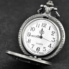 Retro Charm Neutral Handsome Fashion Dragon Carving Quartz Pocket Watch Steampunk Men's and Women's Necklace Pendant Gift