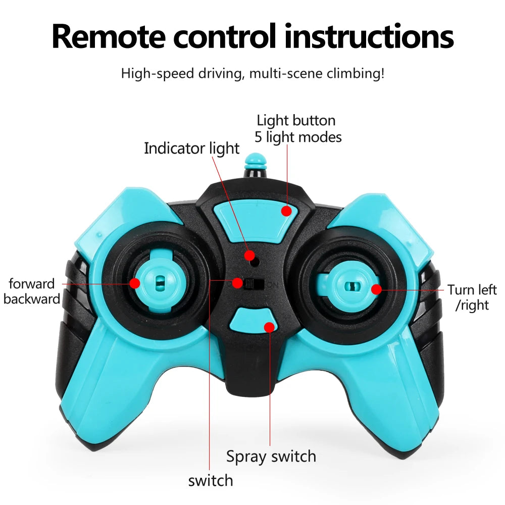 4WD RC Drift Car With Music Led Lights 2.4G Gesture Radio Remote Control Spray Stunt Car 360° Rotating Climbing Car Toys Gift