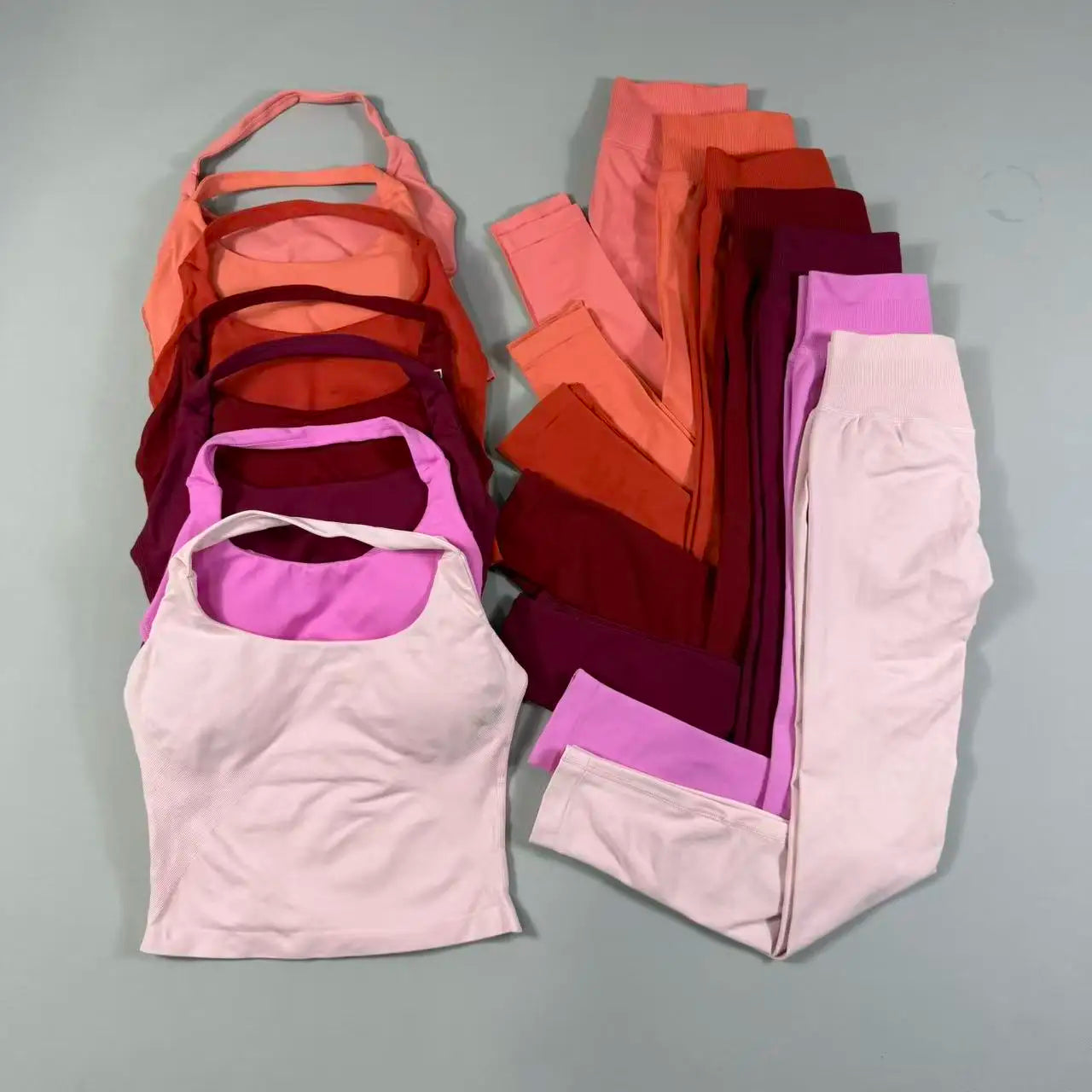 NO LOGO Yoga outfit sports Impact gym set Halter Top and leggings pant sets Backless halterneck High stretch sportswear