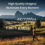 (Pre-activated) DJI Osmo Pocket 3 Camera, 1" CMOS, 4K/120fps, 3-Axis Gimbal, 2" Rotating Touchscreen