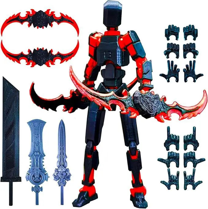 T13 Action Figure 3D Printed Multi-Jointed Movable Titan 13 Lucky Dummy Nova Robot Action Figure Desktop Assembly Completed Gift