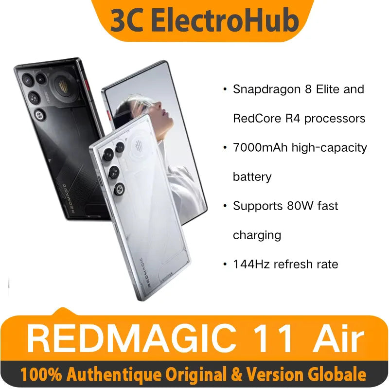 REDMAGIC 11 Air is equipped with a processor 8 Elite and RedCore R4, with a battery high capacity of 7,000 mAh, takes e Main image