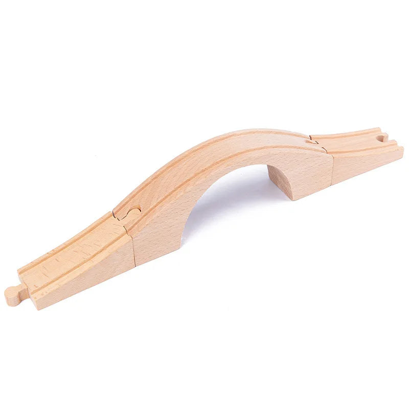 Wooden Train Track Assembly Toys For All Thomas Trains Car Bridge Piers Traffic Light Beech Wooden Railway Kid Creative Toy