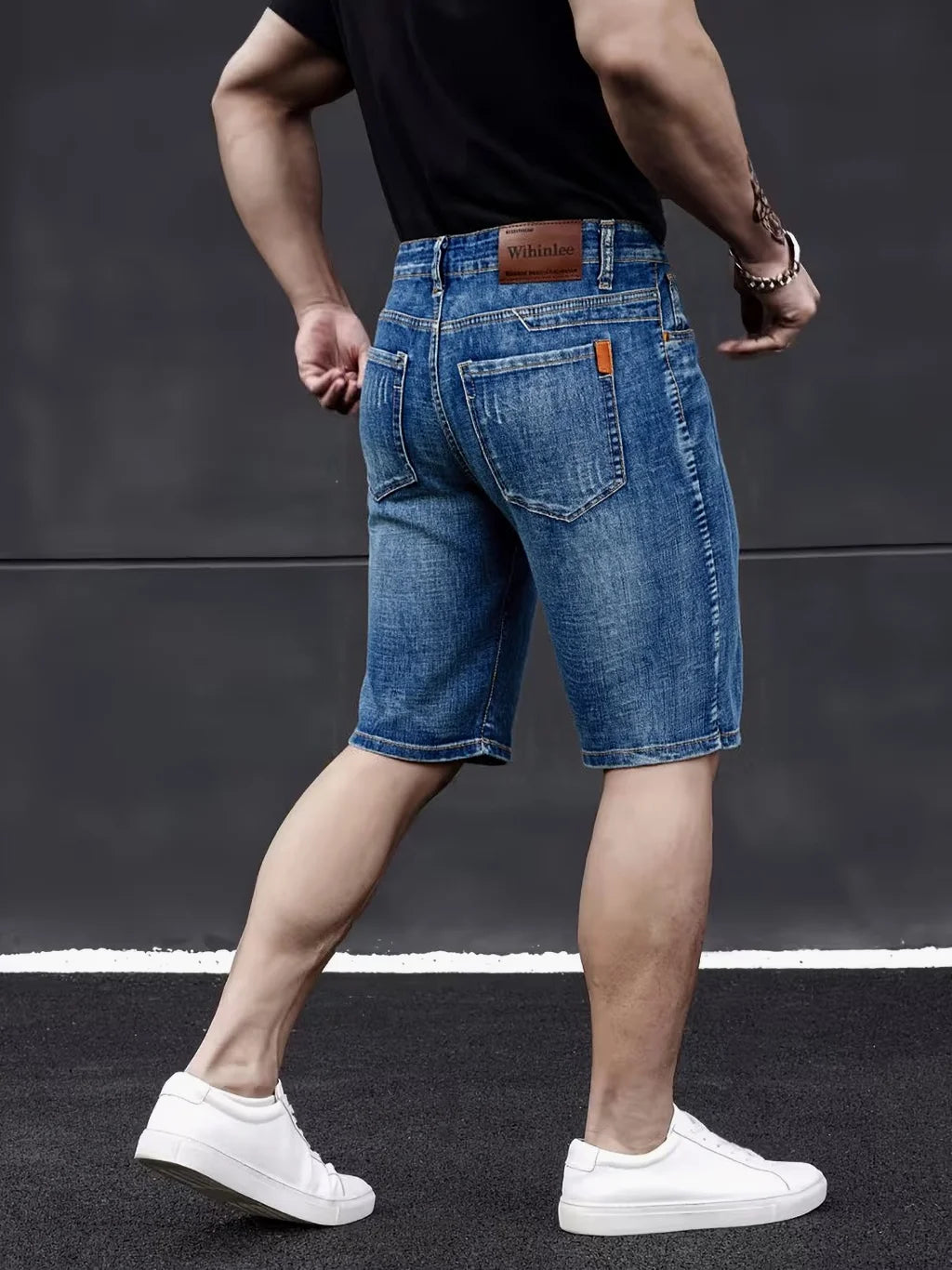 Wthinlee New Business Men's Jeans Casual Straight Stretch Fashion Classic Blue Black Work Pant Denim Trousers Male  Clothing