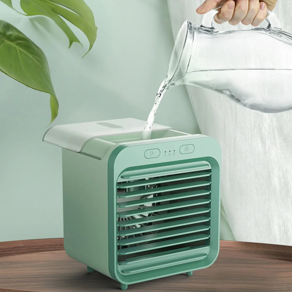 New Portable USB Chargeable Mini 3 Gear Air Conditioner Cooler Fan Air Conditioner Air Cooling Office Desktop Fan