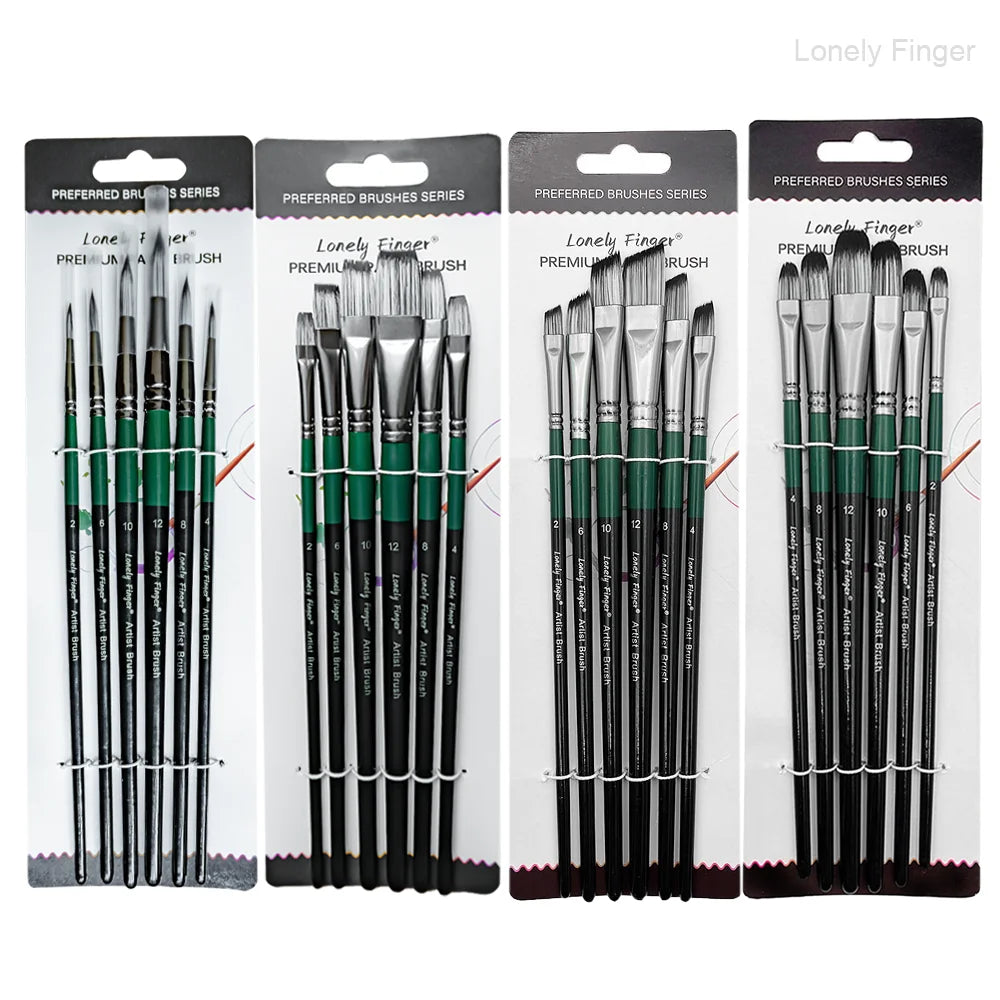 6/24/30Pcs Artist Paint Brush Set for Watercolor, Acrylic, Oil and All Media, Suitable for Canvas, Paper, Ceramic, Nylon Hair, W