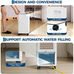 Portable Mobile Cooler Fan 7L Tank 12h Timer 120° Oscillation Fan, Remote Control With Movable Wheels for Bedroom Living Room
