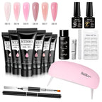 24PCS/Set 20ml Poly Naili Extension Gel  Kit Mini UV Lamp Sealer With Base Top Coat Professional Poly UVNail Gel Kit Starter Kit