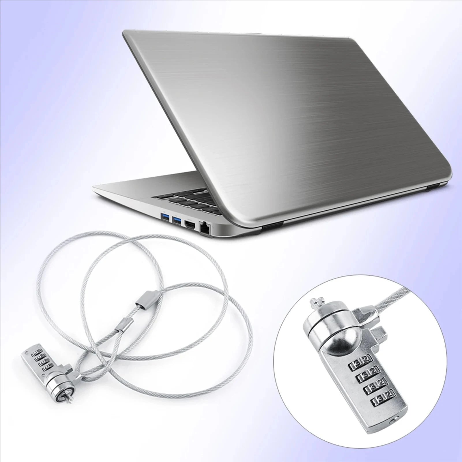 Laptop and PC anti-theft devices, combined security lock, cable chain, 4-digit password Main image