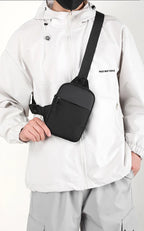 Men Waterproof Sling Chest Pack Fashion Small Black Crossbody Shoulder Zipper Bag Travel Workout Handbag Messanger Bag for Men